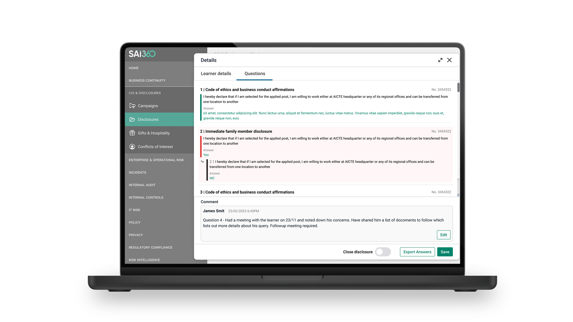 Disclosure Management
